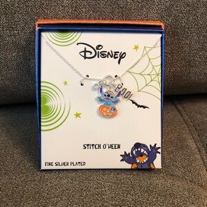 Stitch from Lilo & Stitch Disney Fine Silver Plated Halloween Necklace NWT